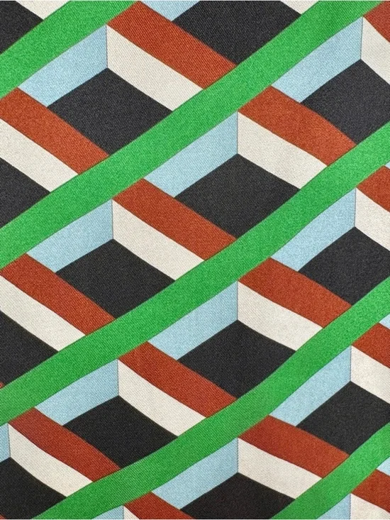 J CREW Silk Dress in Ratti Graphic Diamond Print - G8437 - Sz 0 - Picture 7 of 12